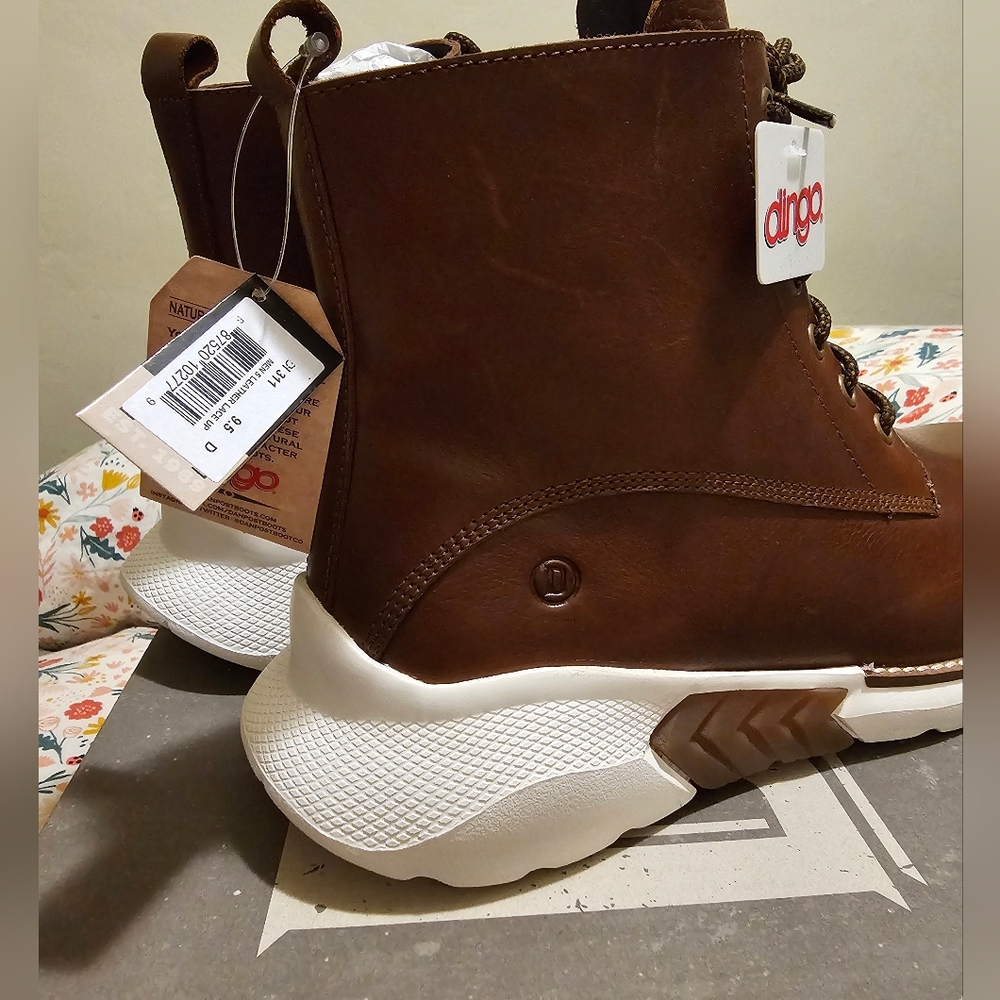 NEW Mens Brown Leather Boots - Picture 13 of 14